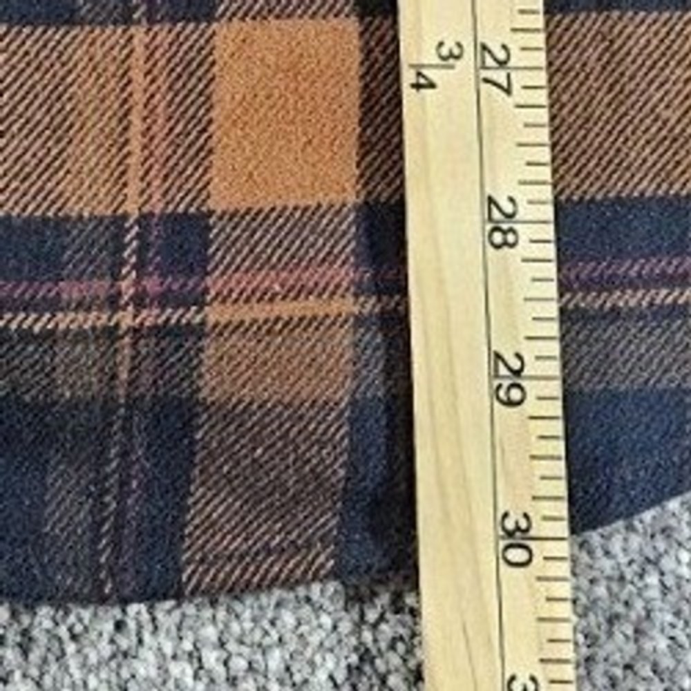Lucky Brand Plaid Flannel Shirt Mens XXL Brown Navy Blue Long Sleeve Button Up - Picture 6 of 8